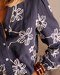 CAMISA AZUL BORDADA 