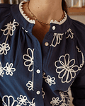 CAMISA AZUL BORDADA