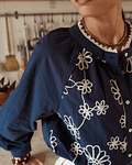 CAMISA AZUL BORDADA