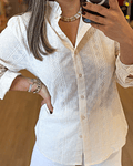 CAMISA BORDADA BEGE