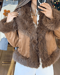 CASACO EFEITO CAMURÇA COM PELO
