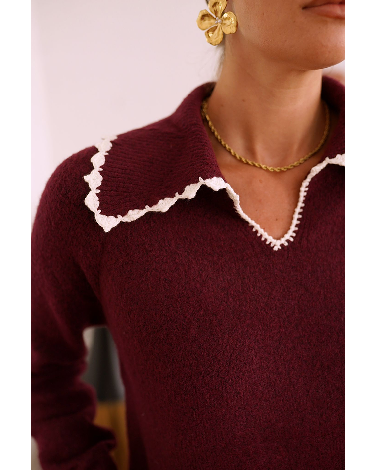 CAMISOLA MALHA BORDÔ PORMENORES