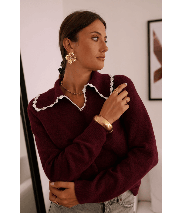 CAMISOLA MALHA BORDÔ PORMENORES