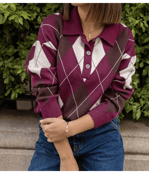 CAMISOLA MALHA LOSANGOS