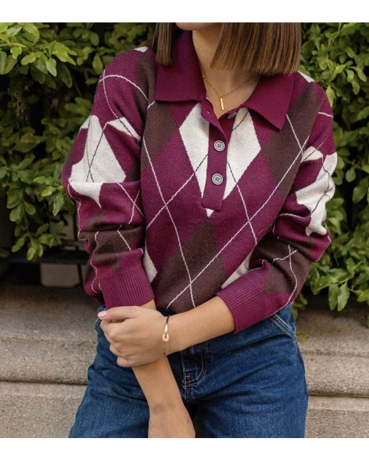 CAMISOLA MALHA LOSANGOS