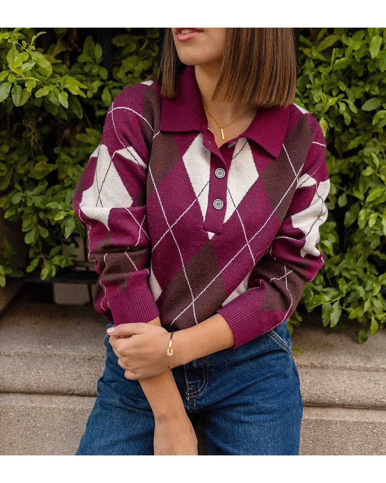 CAMISOLA MALHA LOSANGOS