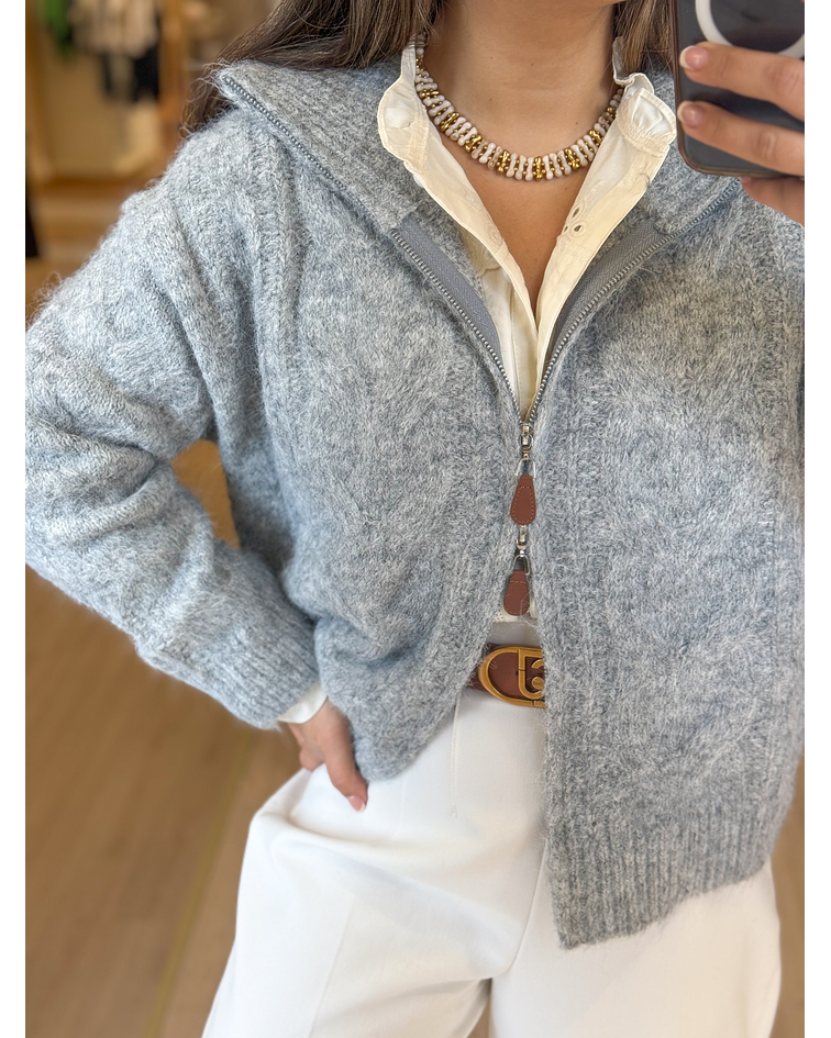CARDIGA MALHA FECHO