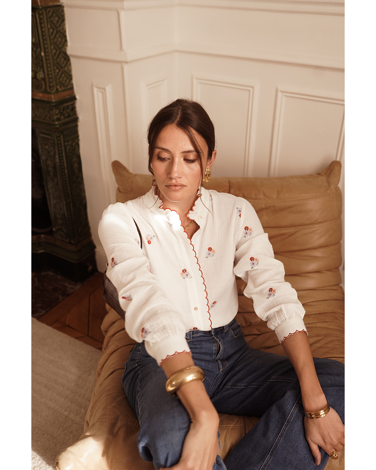 CAMISA BORDADA FLORES