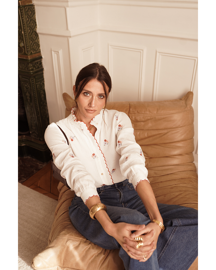 CAMISA BORDADA FLORES