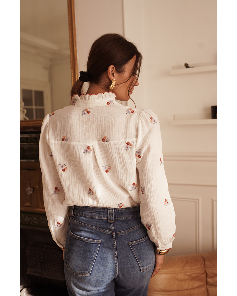 CAMISA BORDADA FLORES