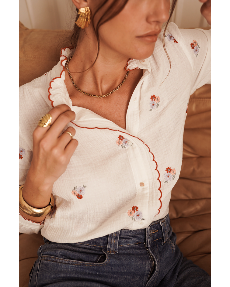 CAMISA BORDADA FLORES