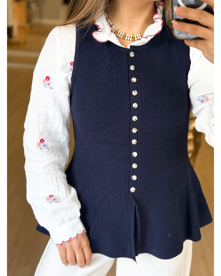 COLETE MALHA CANELADO