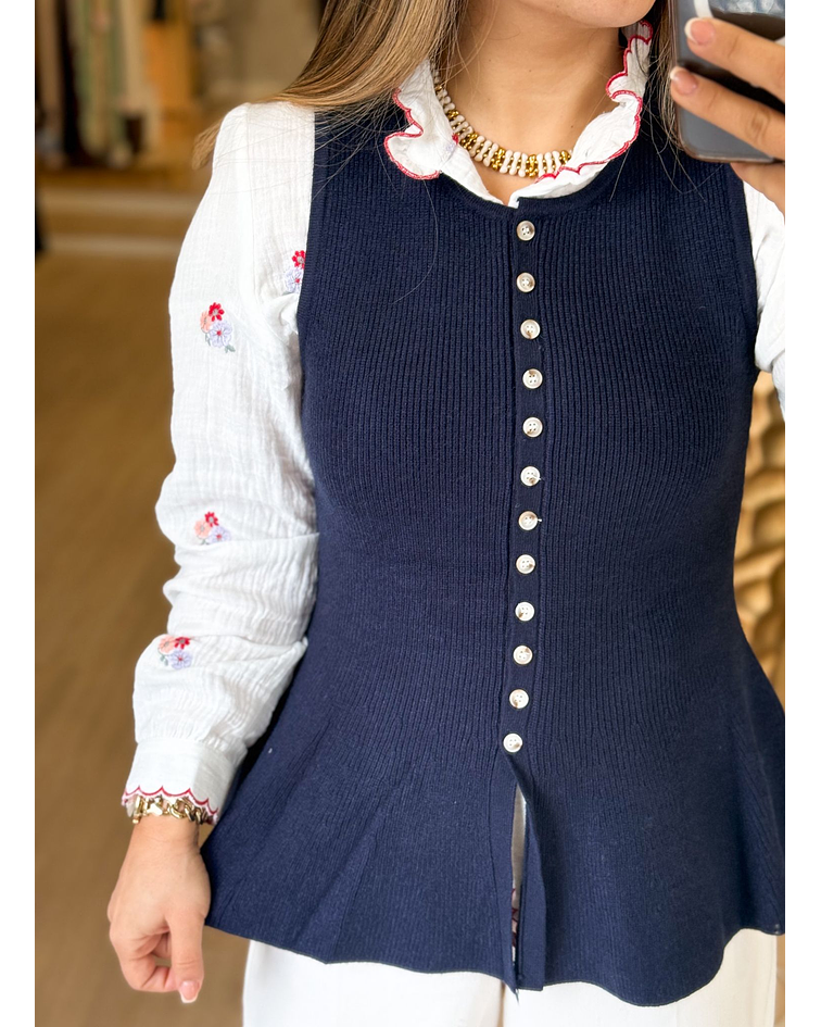 COLETE MALHA CANELADO