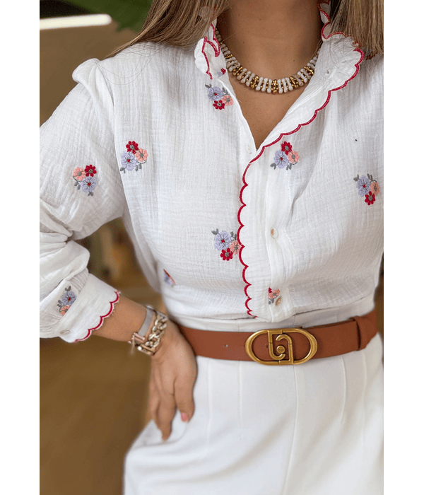 CAMISA FLORES BORDADAS