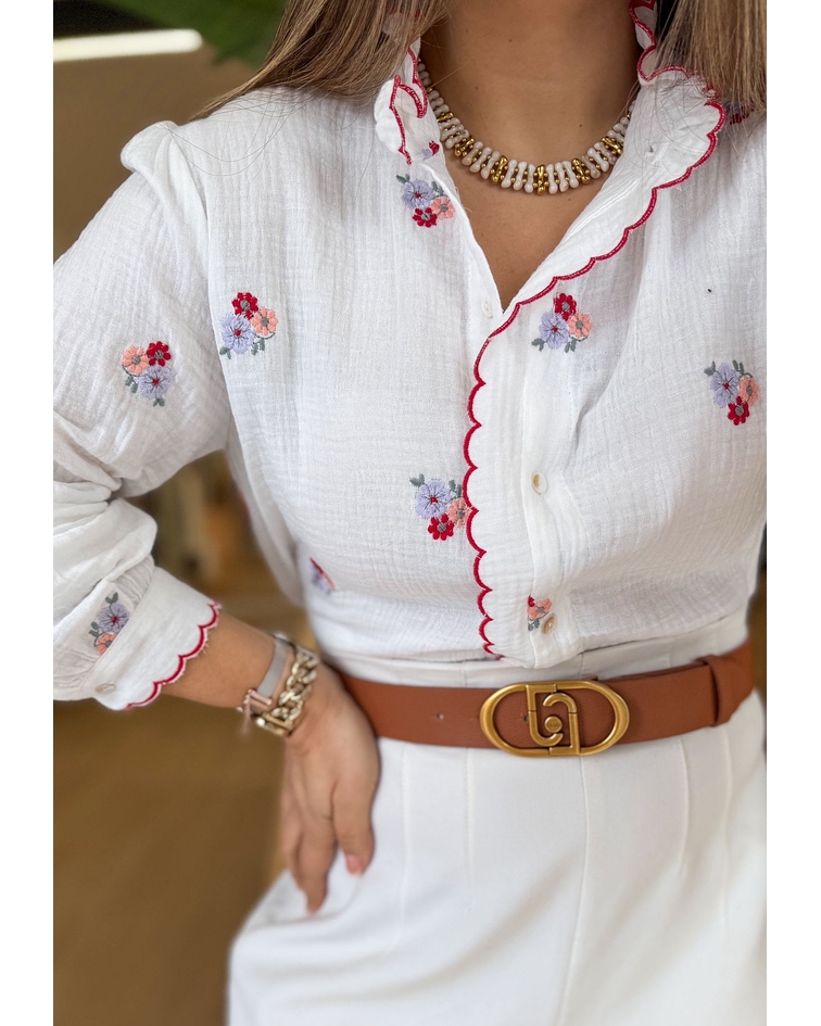 CAMISA FLORES BORDADAS