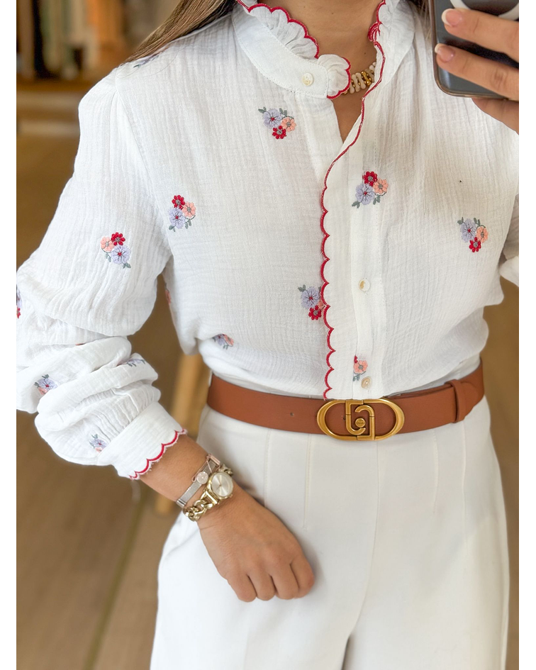 CAMISA FLORES BORDADAS