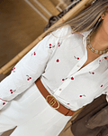 CAMISA BORDADA CEREJAS