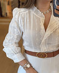 CAMISA BORDADA BEGE