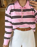 PULLOVER RISCAS ROSA