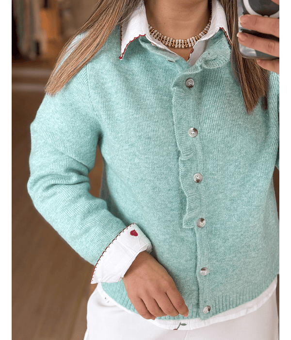 CARDIGÃ MALHA VERDE