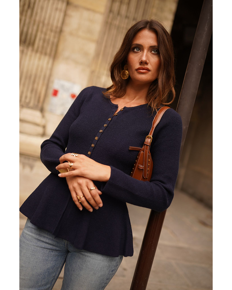 CARDIGÃ MALHA CANELADA