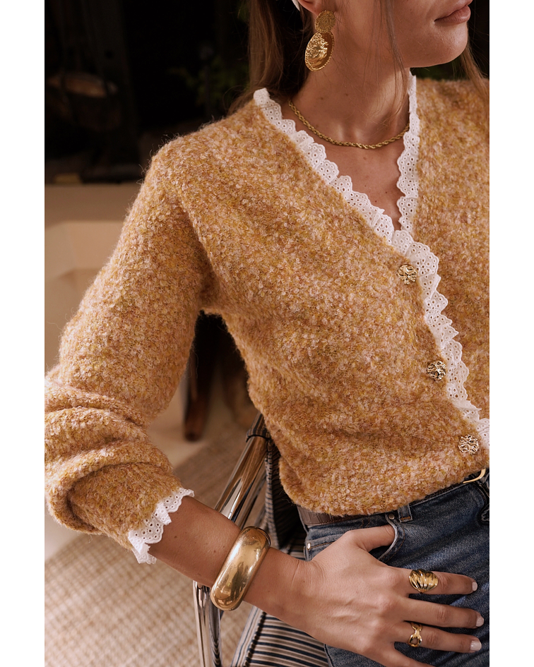 CARDIGÃ MALHA COM BORDADO 