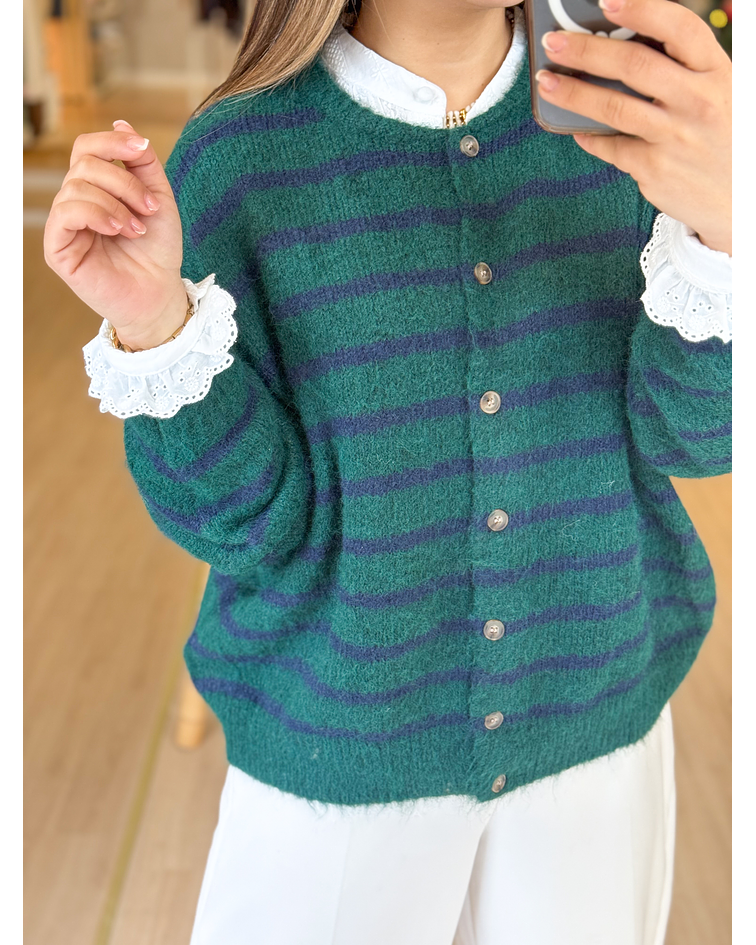 CARDIGÃ MALHA RISCAS