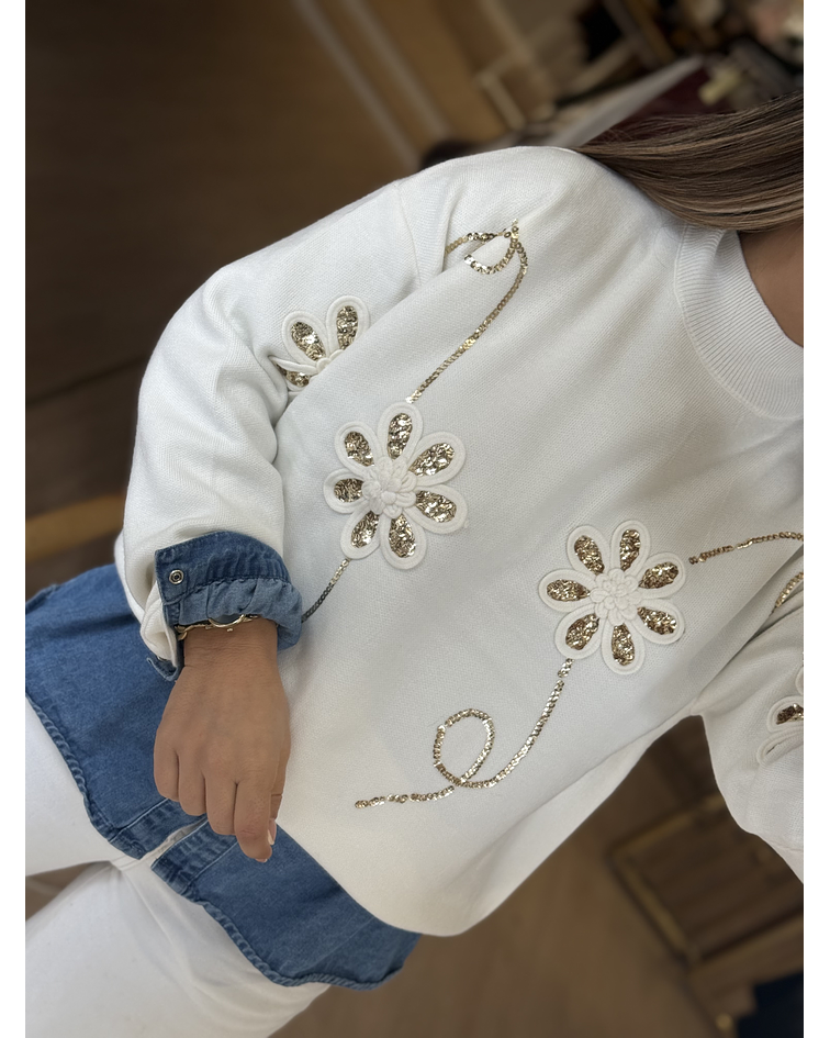 CAMISOLA MALHA LANTEJOULAS