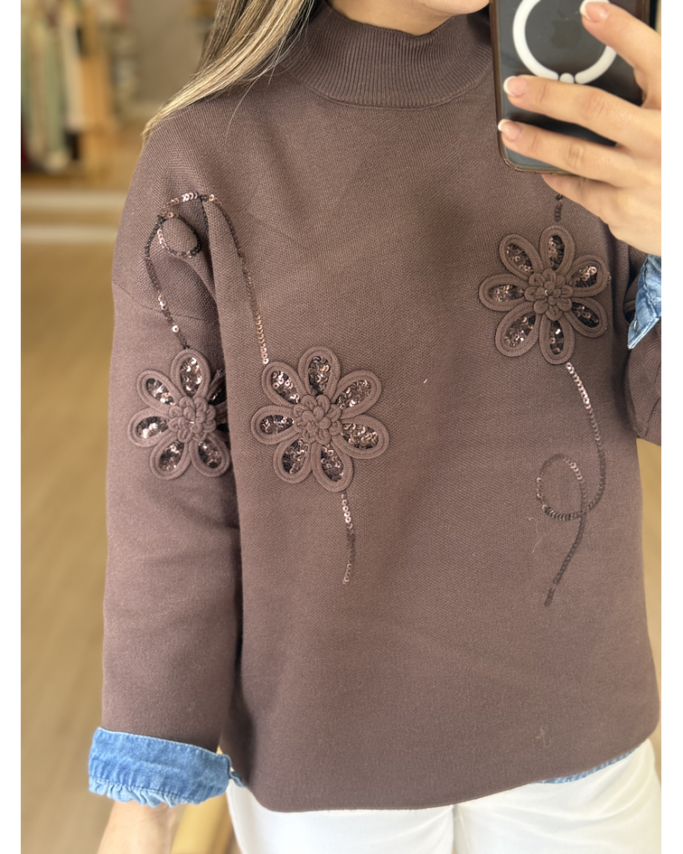 CAMISOLA MALHA LANTEJOULAS