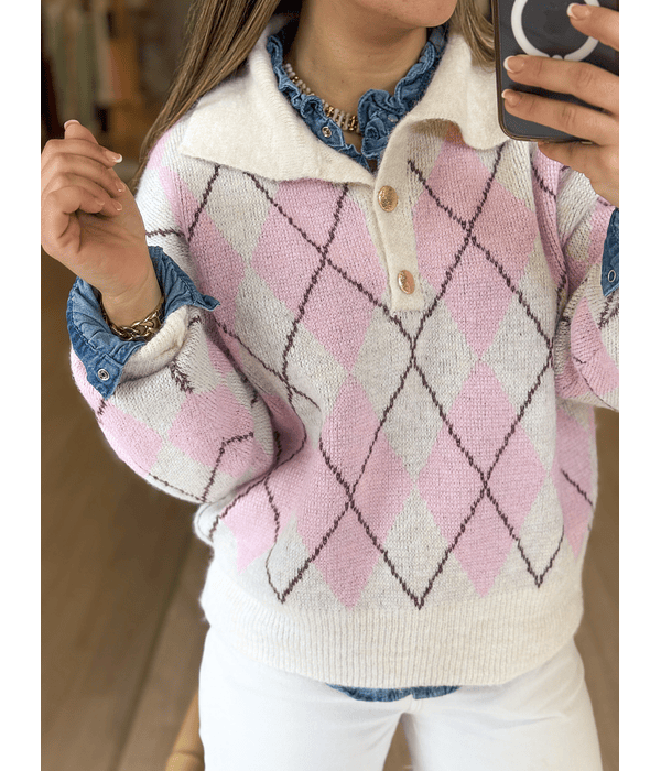 CAMISOLA MALHA LOSANGOS