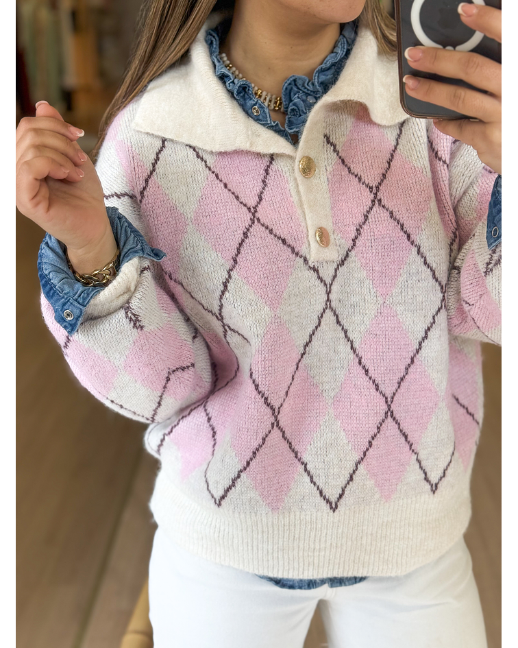 CAMISOLA MALHA LOSANGOS