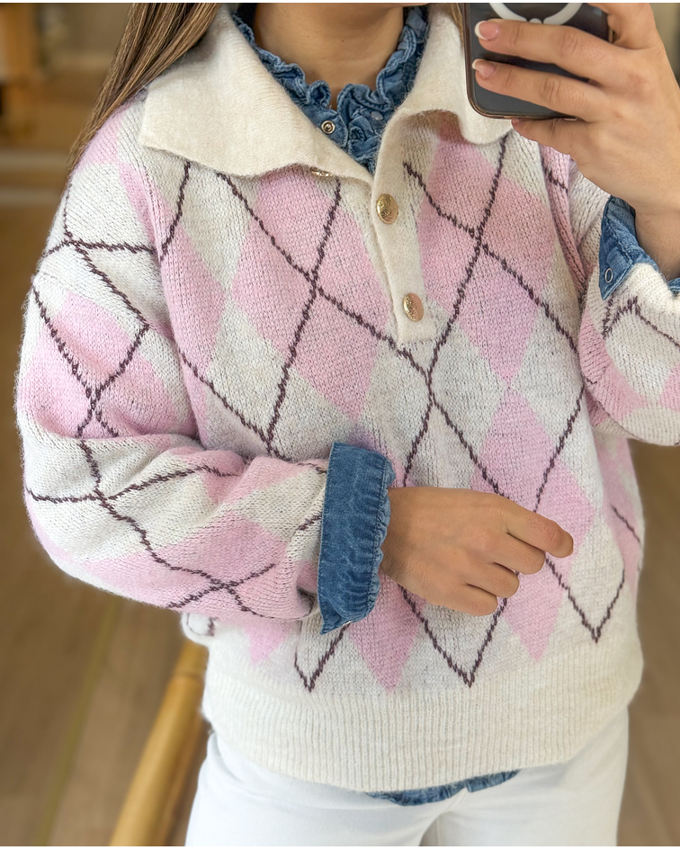 CAMISOLA MALHA LOSANGOS