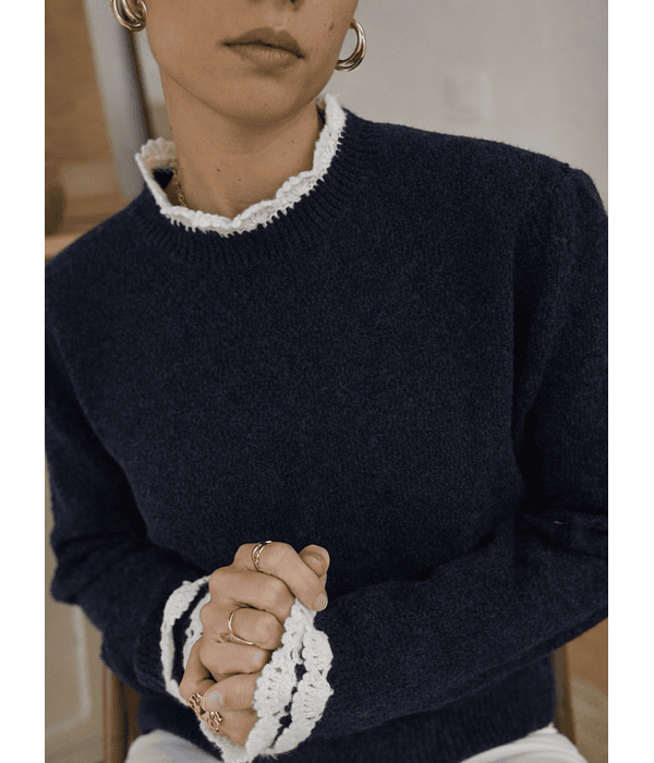 CAMISOLA MALHA AZUL ESCURO