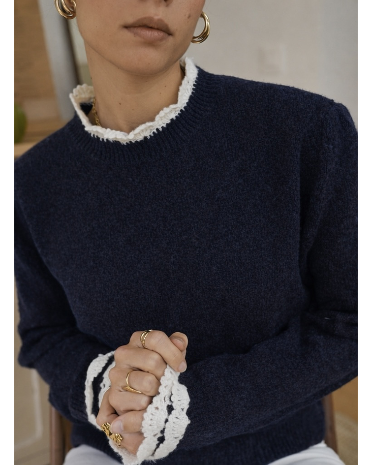 CAMISOLA MALHA AZUL ESCURO