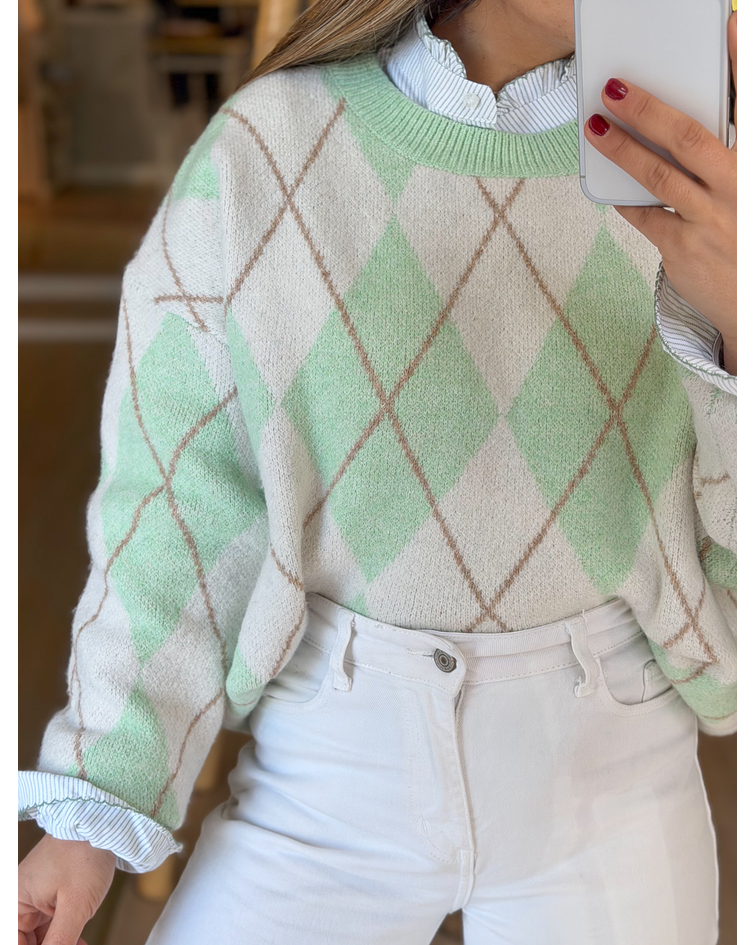 CAMISOLA MALHA LOSANGOS 