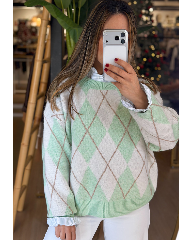 CAMISOLA MALHA LOSANGOS 