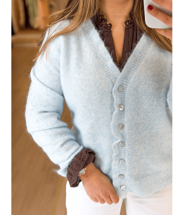 CARDIGÃ MALHA FOLHINHO