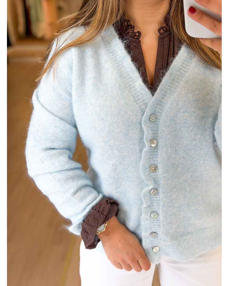 CARDIGÃ MALHA FOLHINHO