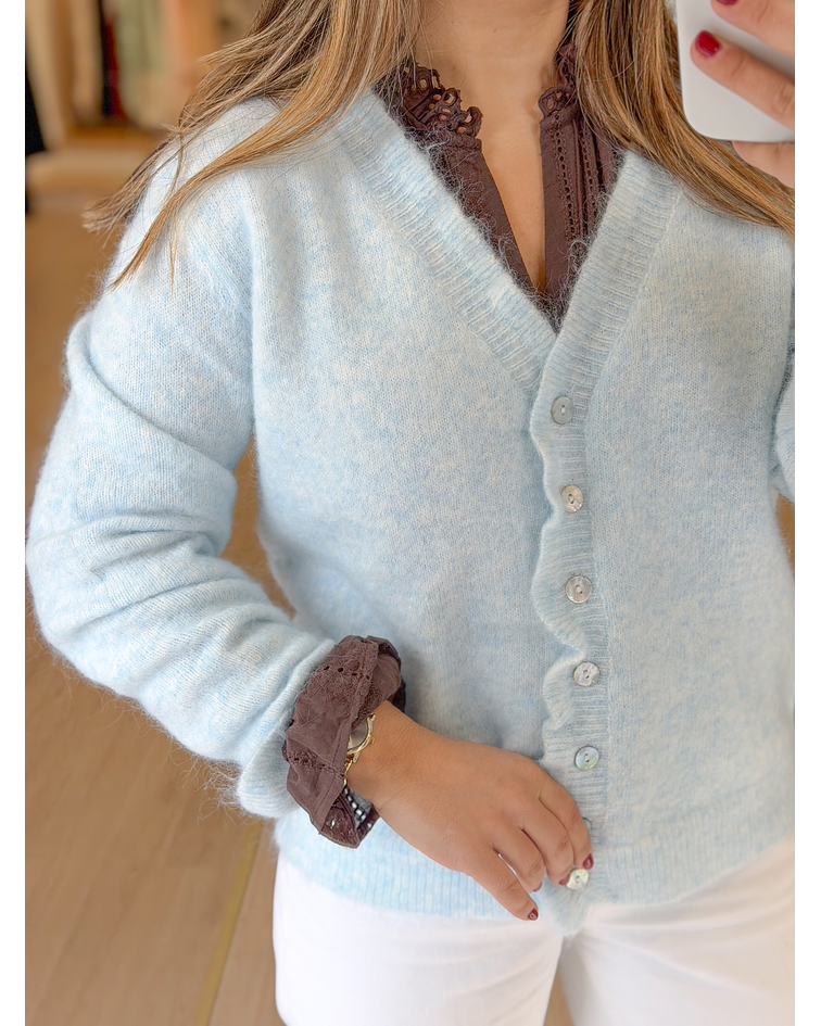 CARDIGÃ MALHA FOLHINHO