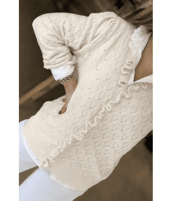 CARDIGÃ MALHA FOLHINHO