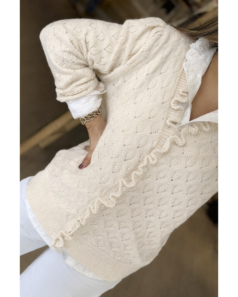 CARDIGÃ MALHA FOLHINHO