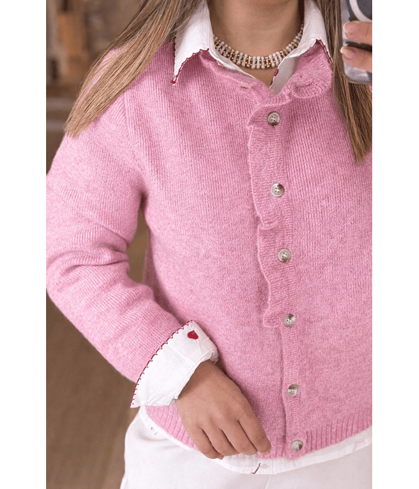 CARDIGÃ MALHA ROSA