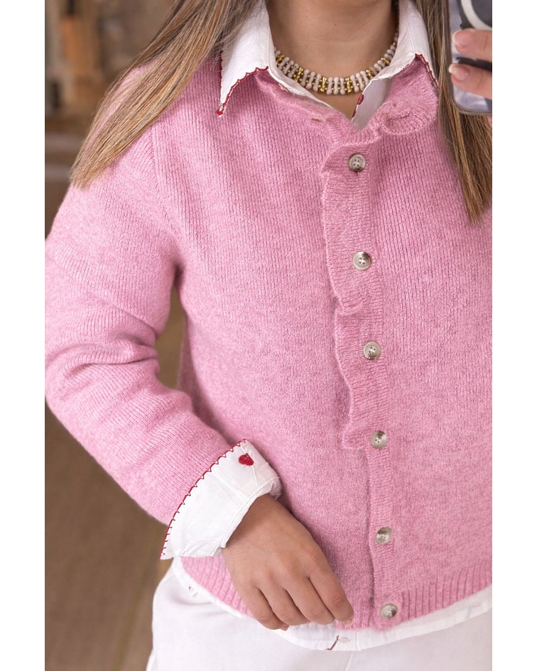 CARDIGÃ MALHA ROSA