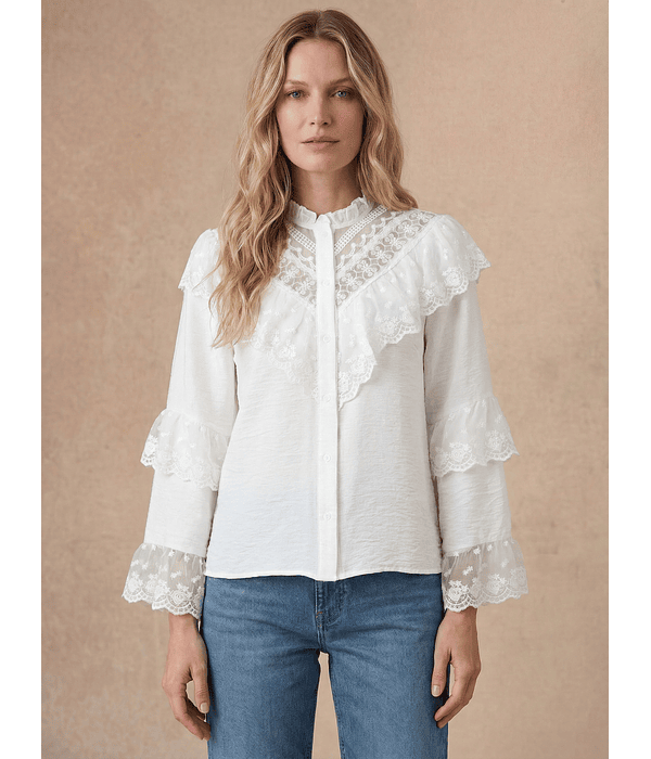 CAMISA COM PORMENORES RENDA