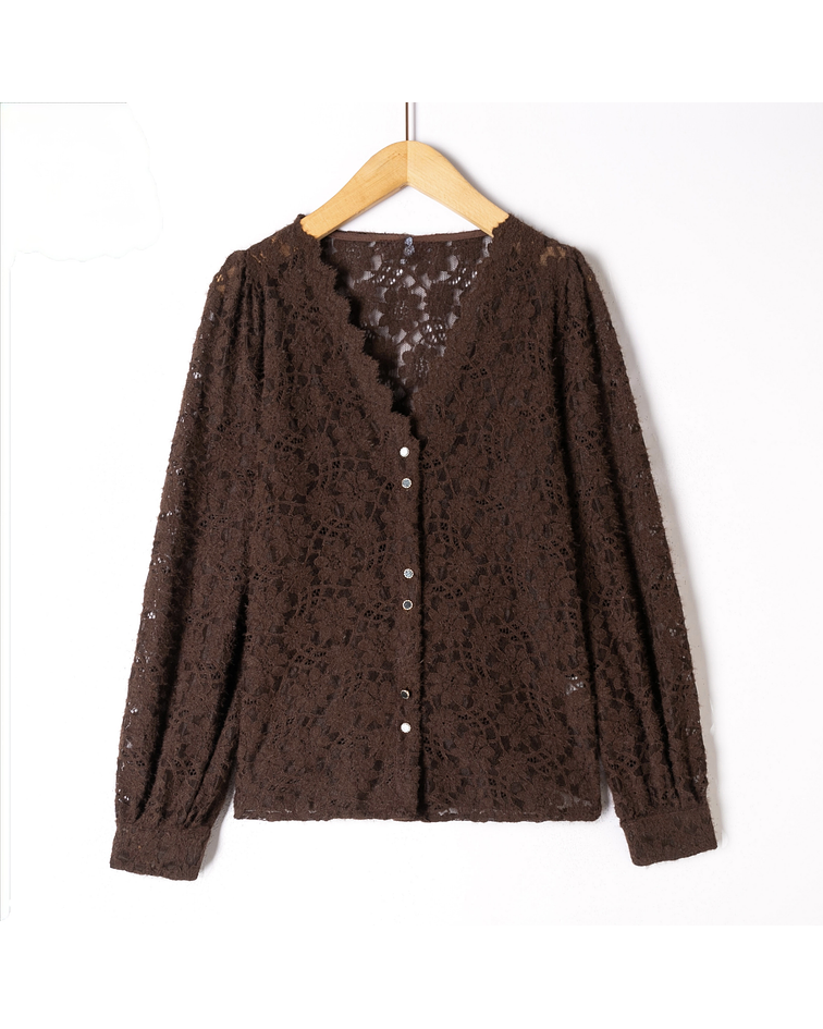 CAMISA COM PORMENORES CASTANHA