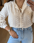 CAMISA BEGE BORDADA 