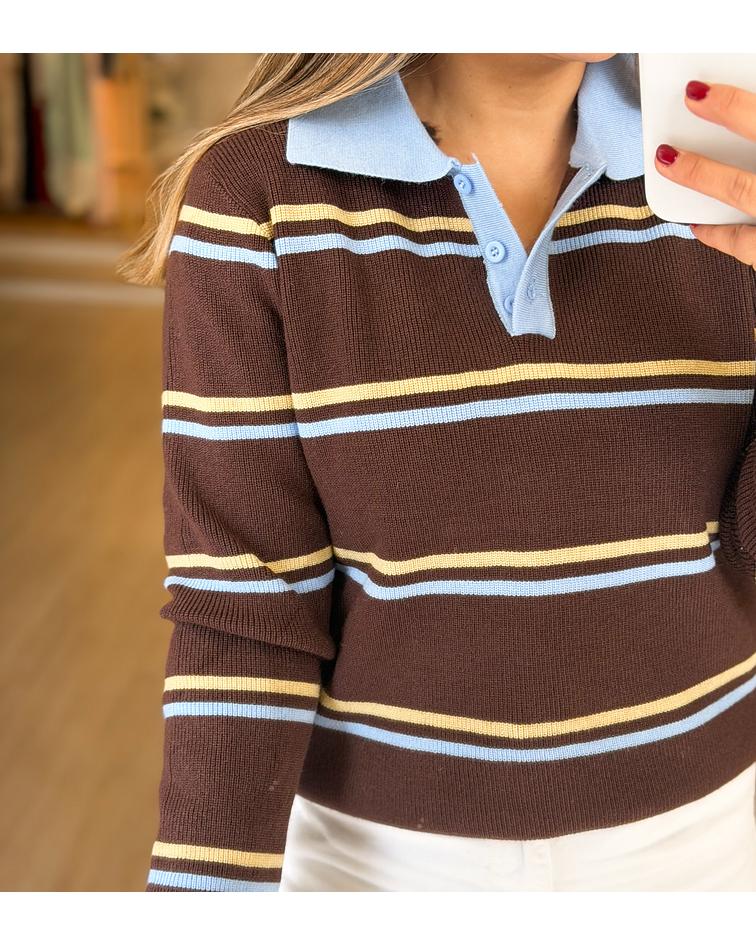 PULLOVER MALHA RISCAS