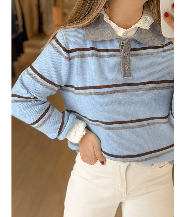 PULLOVER MALHA RISCAS 