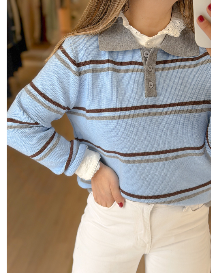 PULLOVER MALHA RISCAS 