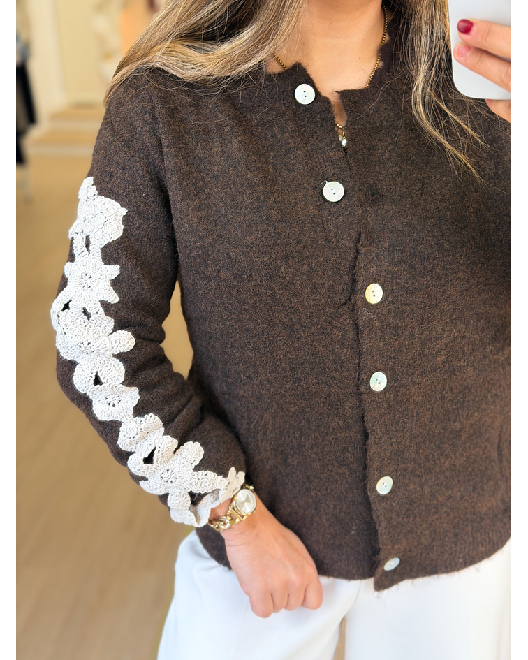 CARDIGÃ MALHA CROCHET